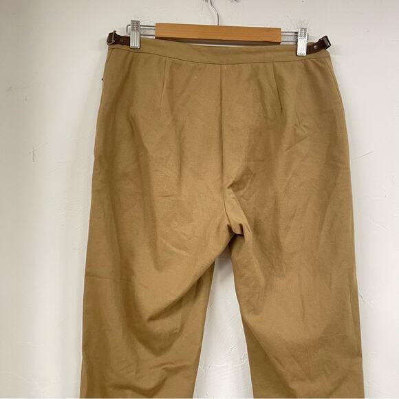 Lauren Ralph Lauren Tan High Rise Straight Leg Trouser Pants 12P Dark Academia - Picture 8 of 14